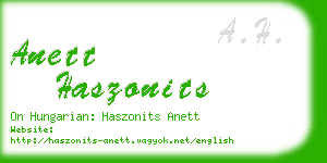 anett haszonits business card